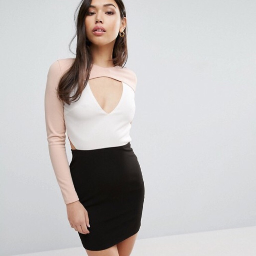Parisian Cut Out Color Block Dress